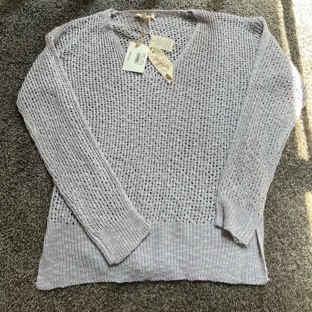 Mystree Lilac Laddered Sweater Women’s Size Medium NWT